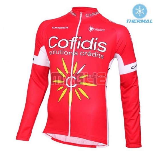 Maglia Cofidis manica lunga 2016 bianco e rosso